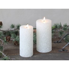 Chic Antique, Rustik Bloklys med glimmer, creme