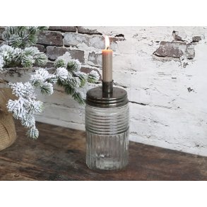 Chic Antique, Lysestage med glaskrukke (riller) til bedelys