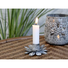 Chic Antique,Lysestage blomst, zink