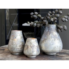 Chic Antique, Vase med mnster, antique mocca