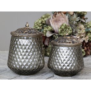 Chic Antique, Opbevaringskrukke med perlekant og lg, champagne