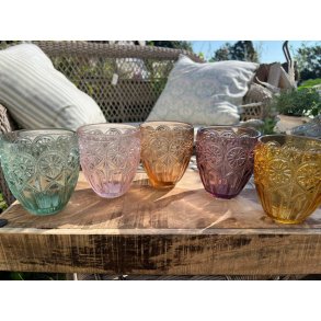 Saint-�milion Glas med m�nster, 330 ml., kasse med 5 stk. glas.