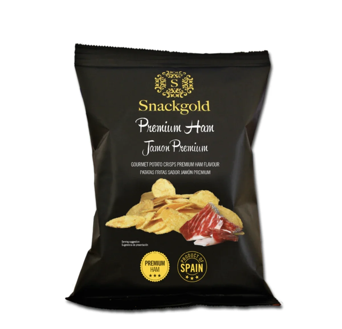 Snack gold, Spanske Gourmet chips, Iberico skinke, 40gr.