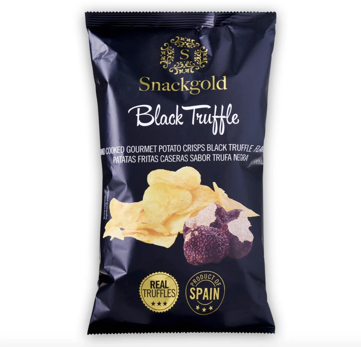 Snack gold, Spanske Gourmet chips med sort trffel, 125g.