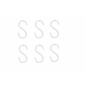 Speedtsberg, S-krog 6 cm, 6stk polybag metal, hvid