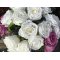 DEKO FLORALE, Kunstig buket med roser, 29 cm, hvid, real touch