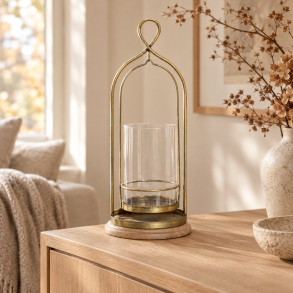 Chic Antique, Hurricane med glas, antique messing