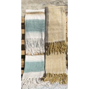 Speedtsberg, Plaid med frynser, 130x170cm, uld/akryl, gul