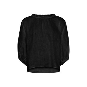 Anne-Mi (Femme Facon), Alice 7/8 Lace bluse, Sort