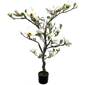 La Vida, Kunstigt magnolia tr�, hvid, H120 cm