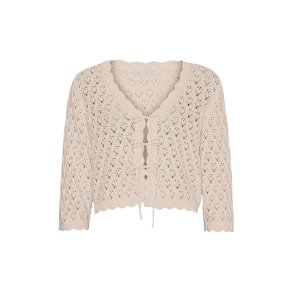 Anne-Mi (Femme Facon), Vita strikket cardigan, stvet beige rose