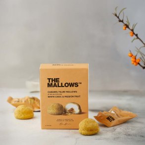 THE MALLOWS, Caramel filled mallow, Hvid chokolade, passionsfrugt og havtorn, 5 stk.