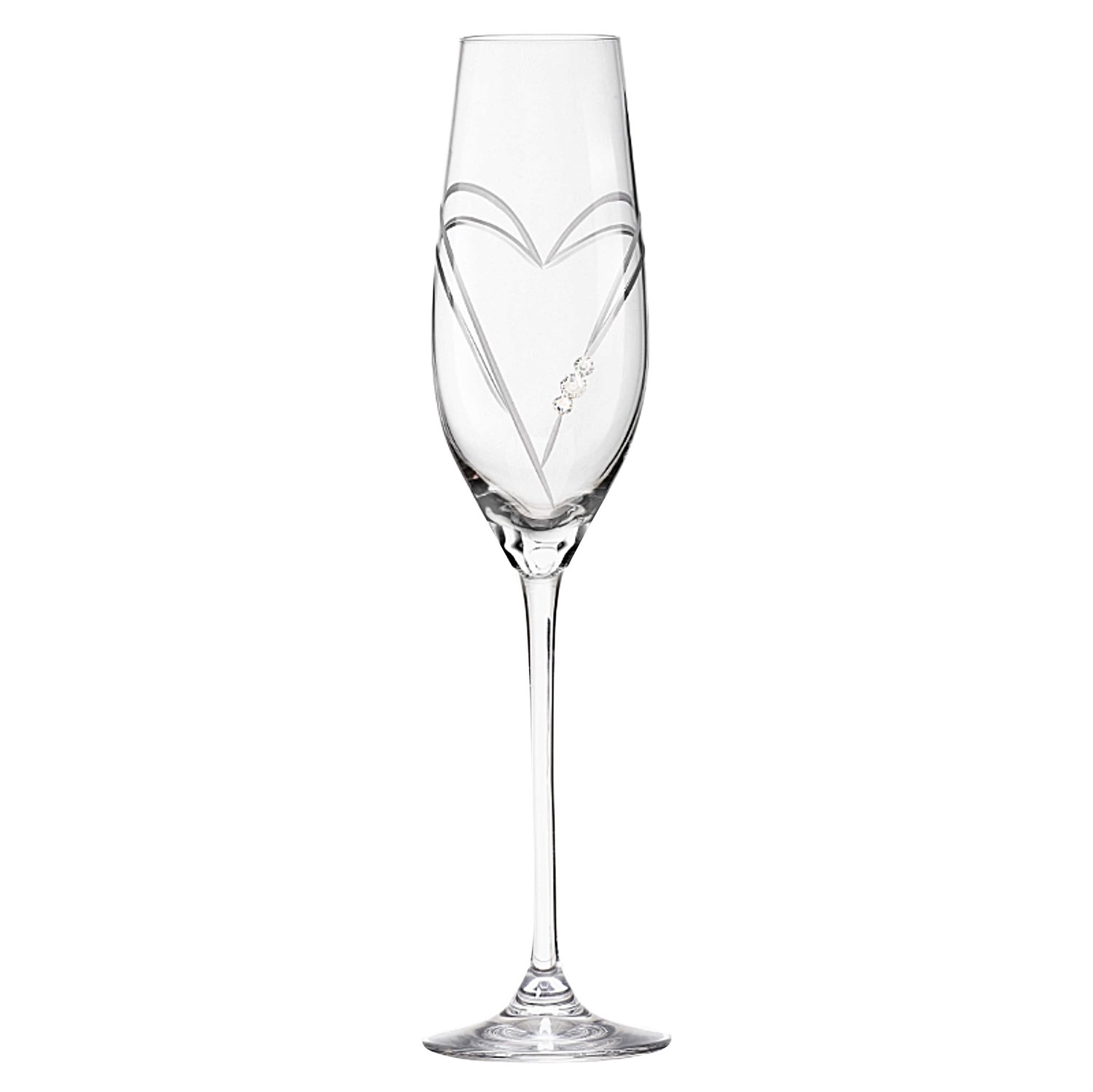 Matrivo, Champagneglas med Swarovski krystaller, 1 stk. Two Heart