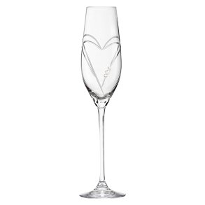 Matrivo, Champagneglas med Swarovski krystaller, 1 stk. Two Heart