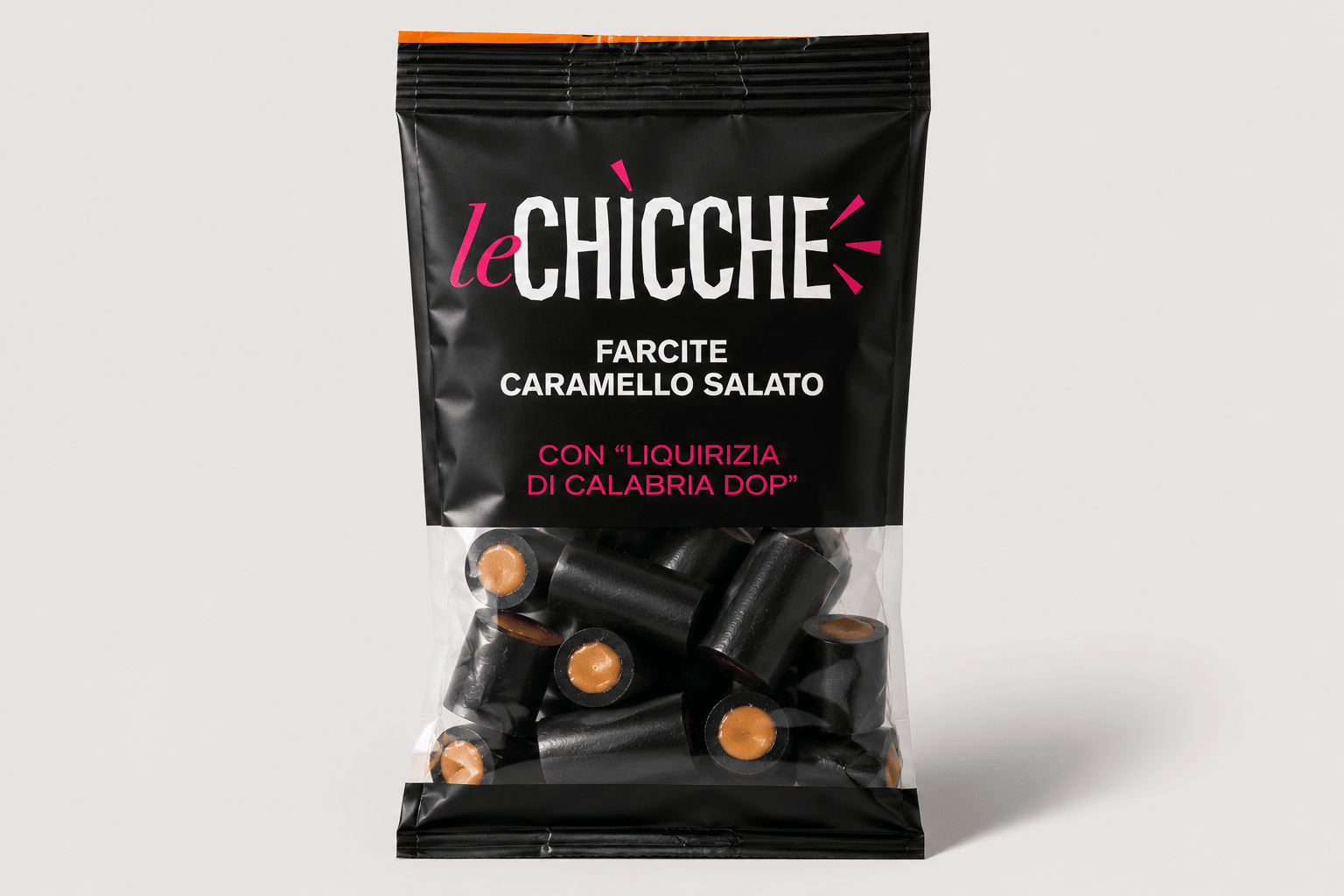 Lowin, Lakrids med saltkaramelfyld, 180 g.
