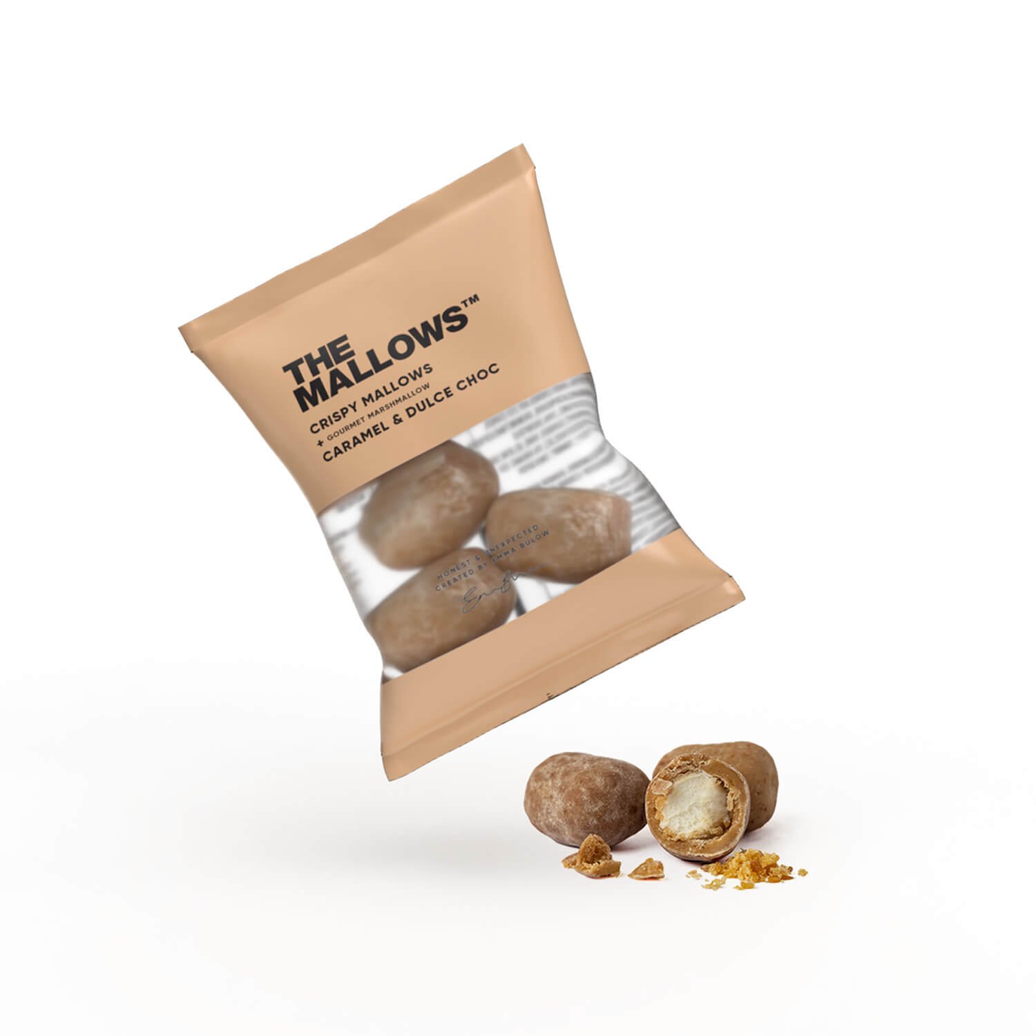 THE MALLOWS, Crispy mallows - skumfidus med karamel og dulche chokolade, flowpack