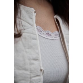 Anne-Mi (Femme Facon), Emily top i rib, Hvid