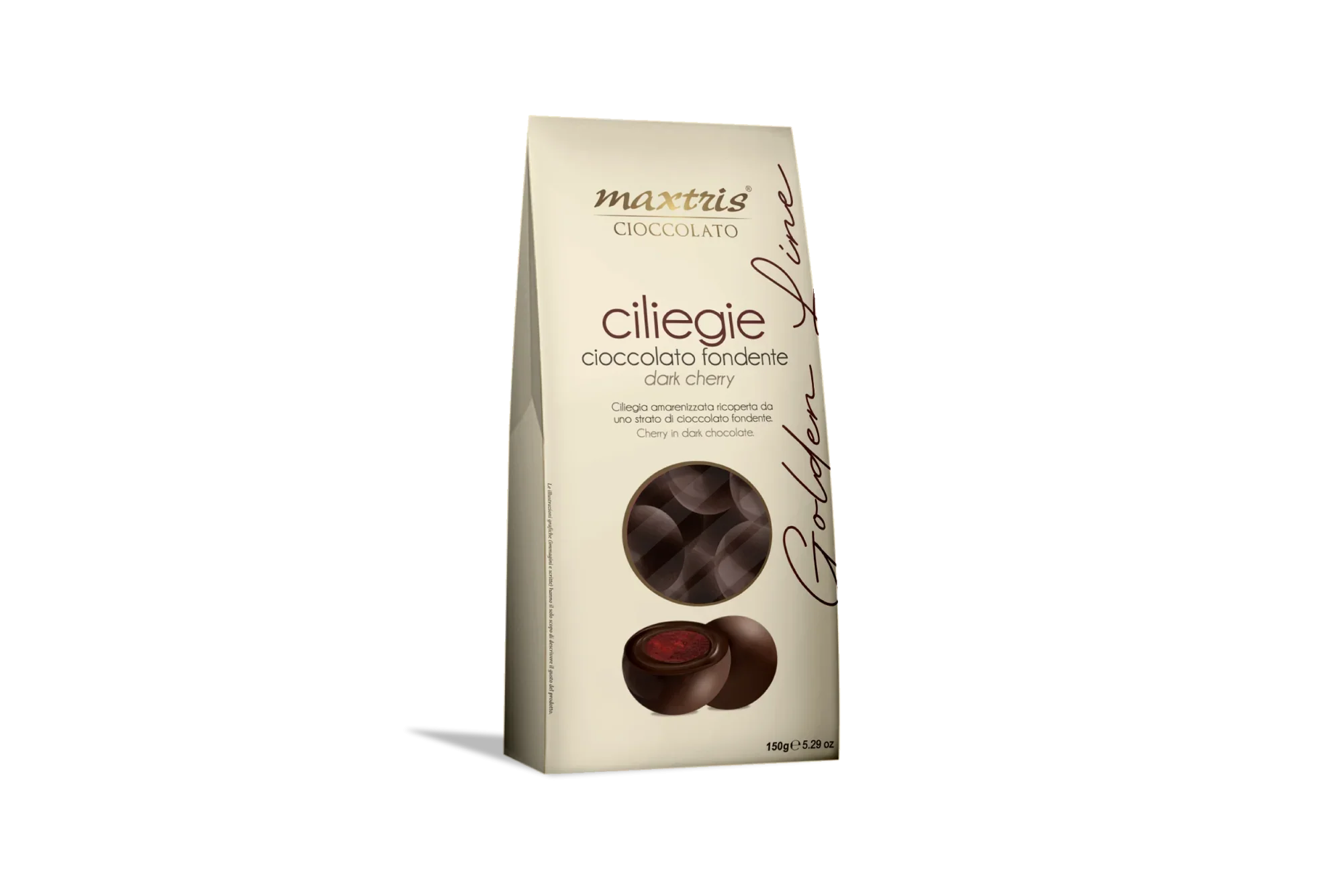 Lowin, Praline kirsebr overtrukket med mrk chokolade., 150g.