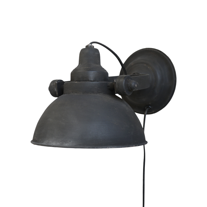 Chic Antique, Factory Lampe til v�g, antique sort