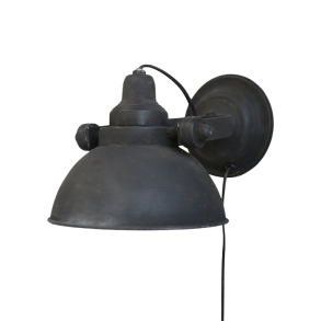 Chic Antique, Factory Lampe til v�g, antique sort