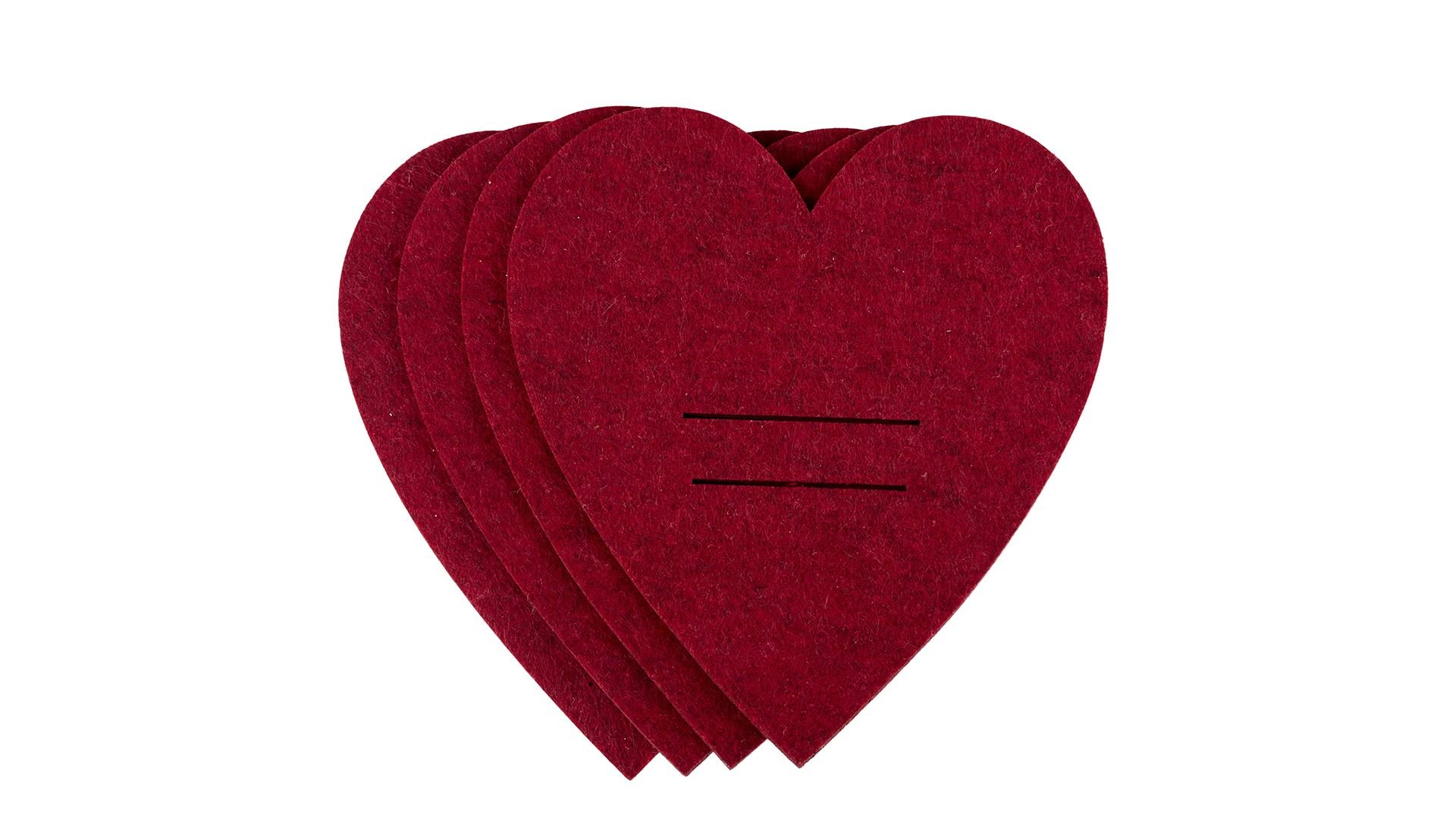 La Vida, Hjerte, bestikholder, r�d, s�t med 4 stk. 