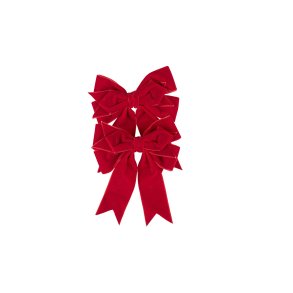 La Vida, Sl�jfe, Velour, S�t med 2 stk., 15 cm, R�d