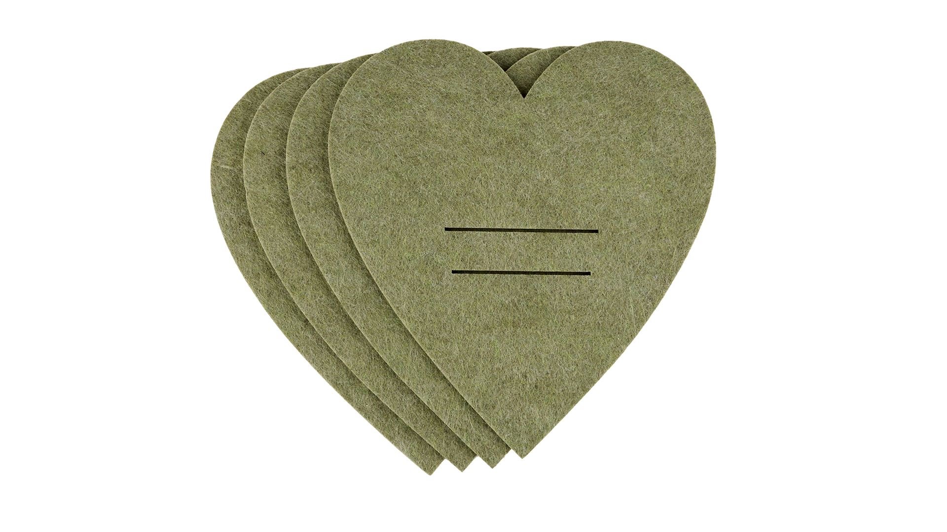 La Vida, Hjerte, bestikholder, gr�n, s�t med 4 stk. 