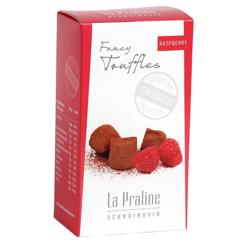 La Praline, Chokoladetrfler med hindbr, 100g. 
