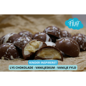 Chokolenten, Fluff: Lys Kinder/Vaniljefyld