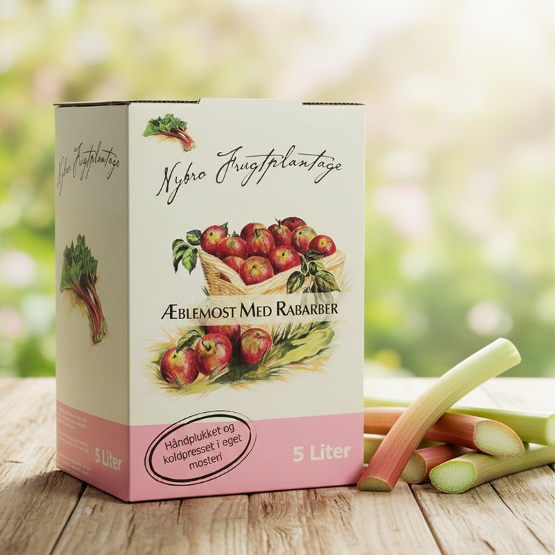 Nybro Frugtplantage, �blemost med rabarber 5 l. 