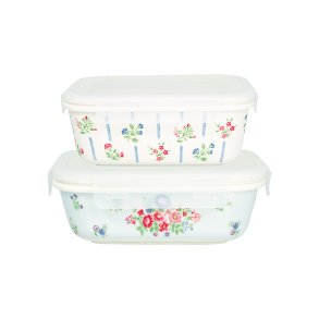 GreenGate, Madopbevaring st med 2 stk., Hannah, hvid