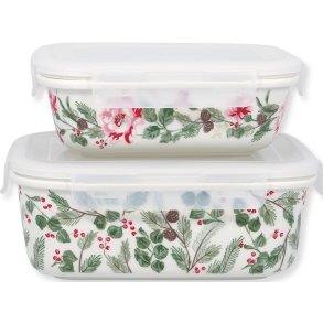 GreenGate, Madopbevaring st med 2 stk., Merle, hvid