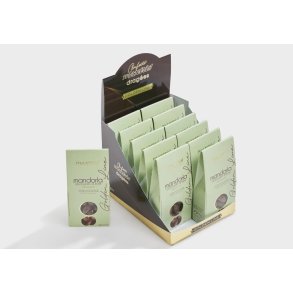 Lowin, Mandler overtrukket med mlkechokolade, 150g.