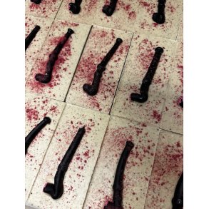 Chokolenten, Lakridschokolade med lakridspibe, fryset�rret hindb�r, ca. 95 g