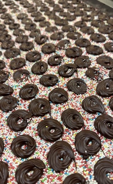 Chokolenten, Harlekin ringe, m�rk chokolade med tivolikrymmel, ca. 100 g