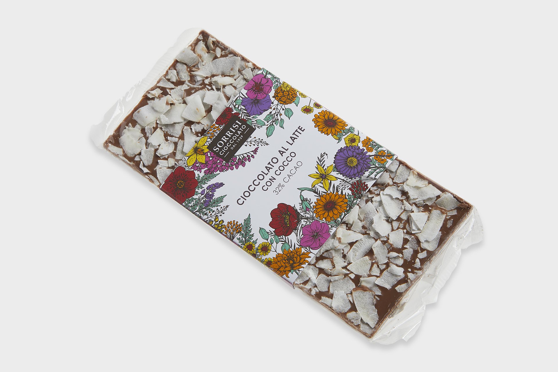 Lowin, Lys chokolade med kokosflager, 80g.