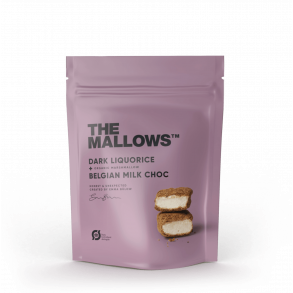 THE MALLOWS, Dark liquorice, Skumfiduser med lakrids, 90g.