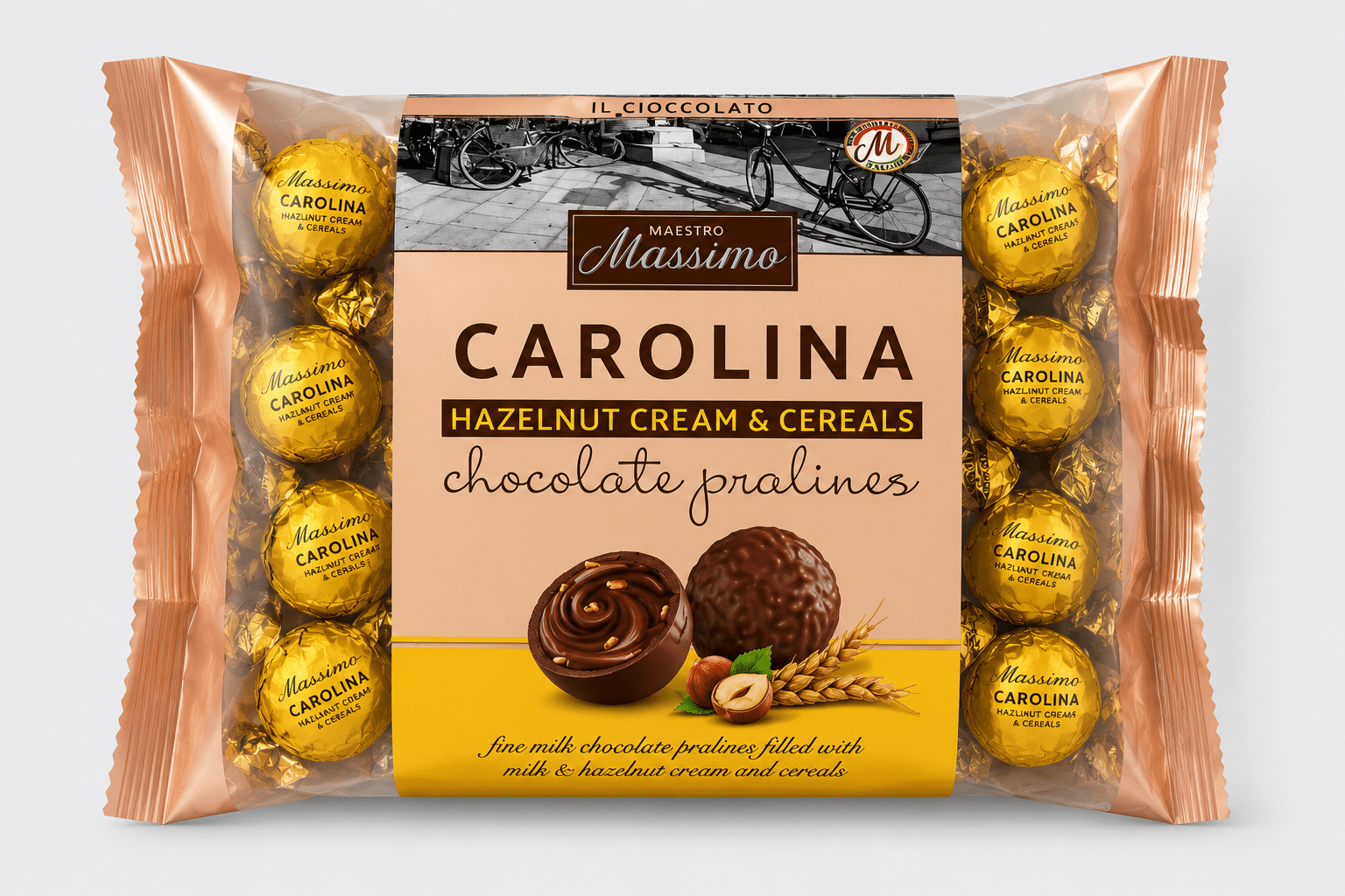 Lowin, Carolina Praliner m/hasseln�ddecreme og knas, 1 kg.