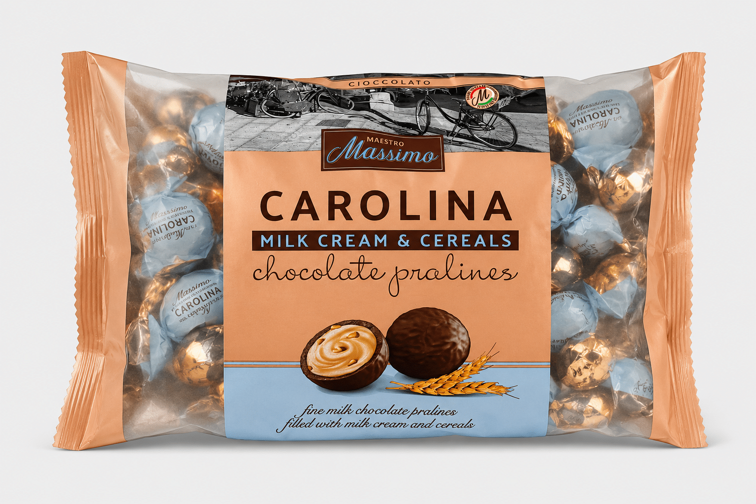 Lowin, Carolina Praliner m/hvid chokoladecreme og knas, 1 kg.