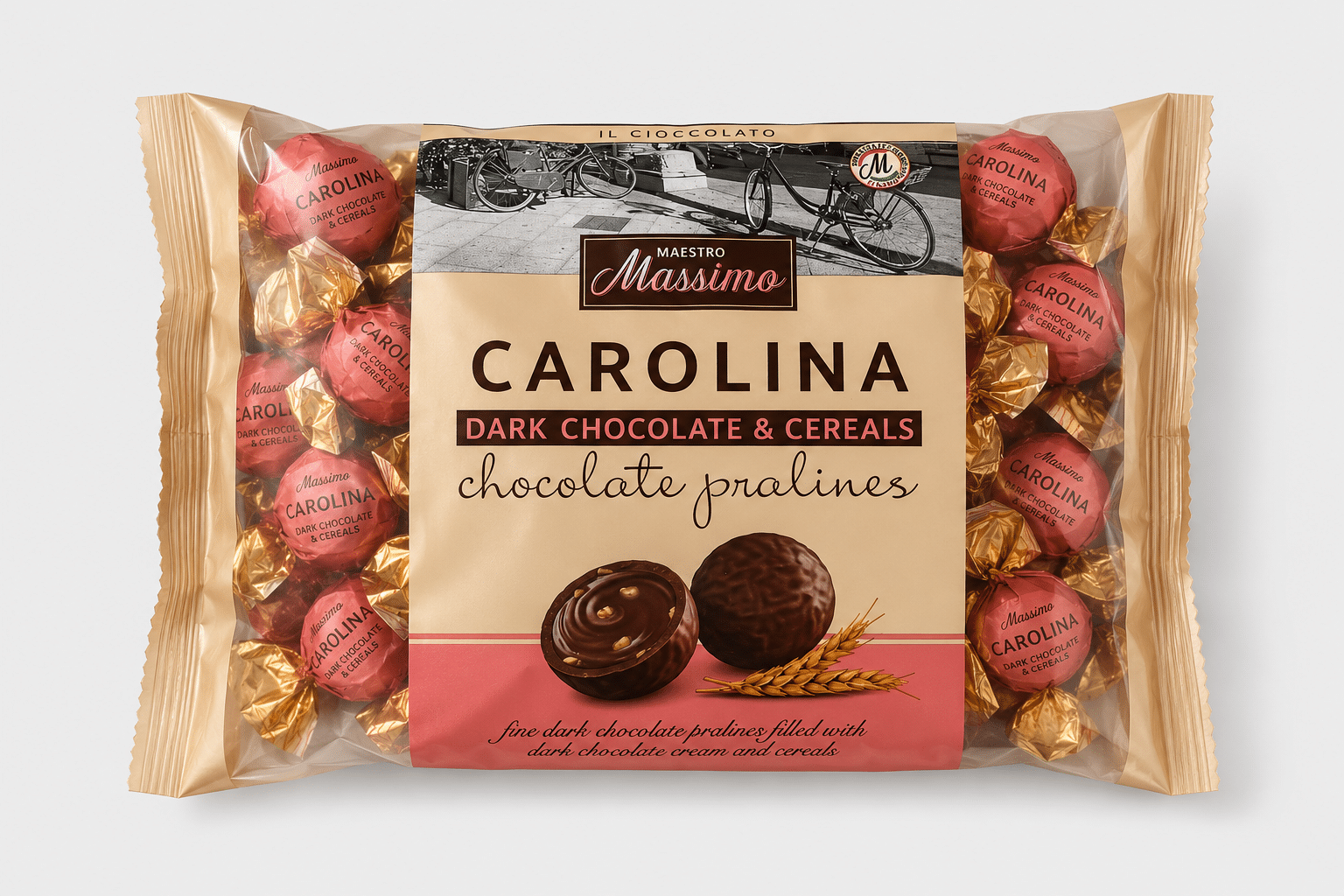 Lowin, Carolina Praliner m/m�rk chokolade og knas, 1 kg.