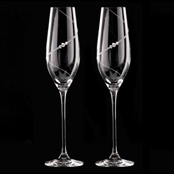 Matrivo, Champagneglas med Swarovski krystaller, 2 stk., New Pen