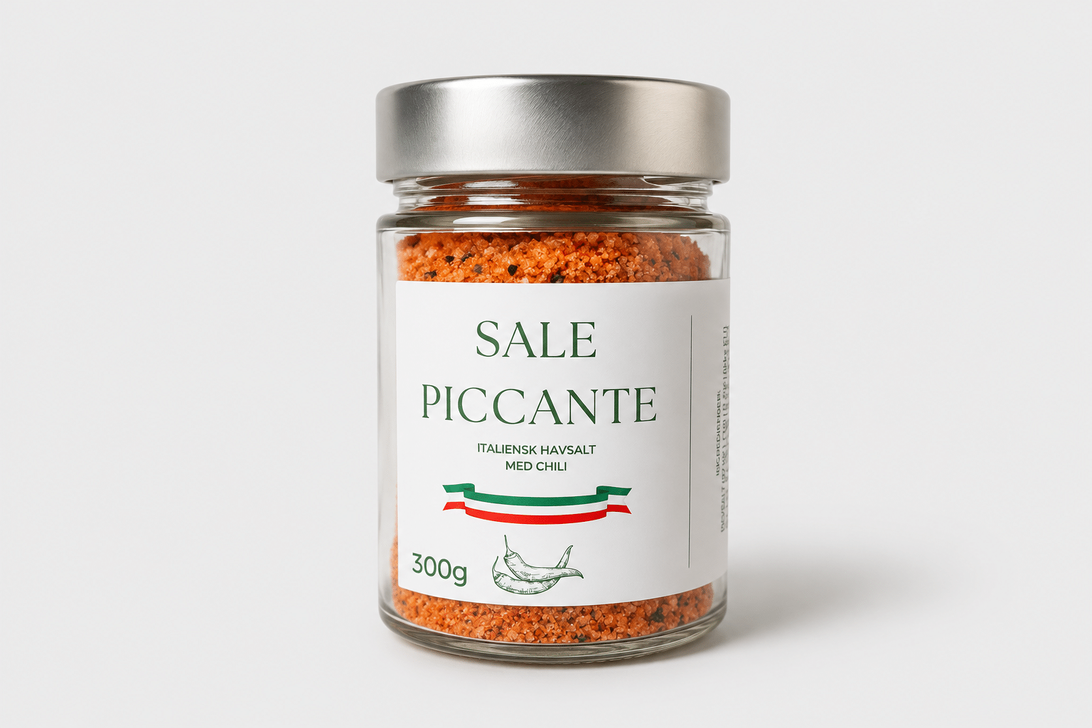 Lowin, Italiensk havsalt m/chili (glas), 300 g.