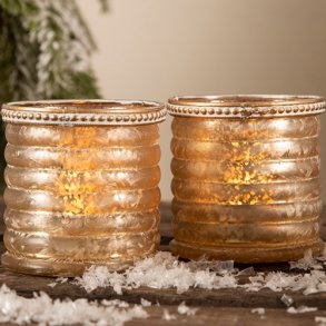 La Vida, Ivy fyrfadsglas, creme, antik guldkant