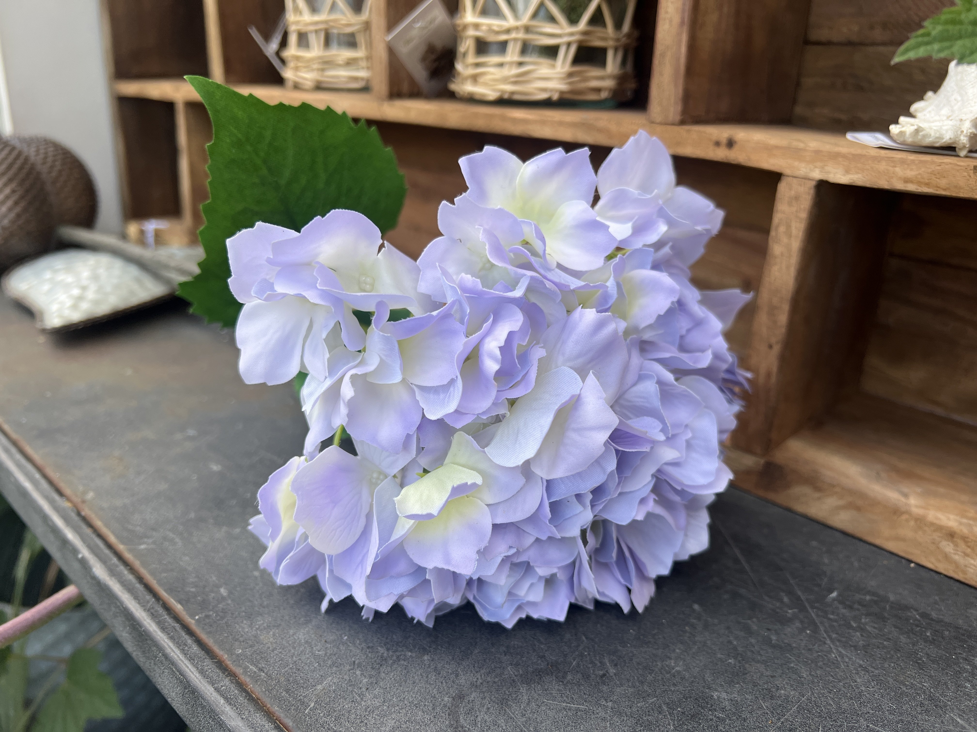 DEKO FLORALE, Kunstig hortensia, 46 cm, lilla, real touch