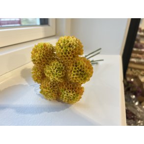 DEKO FLORALE, Dahlia, 7 stilke, 30 cm, gule nuancer