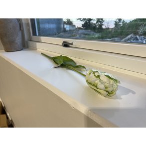 DEKO FLORALE, Kunstig tulipan (naturtro), 61 cm, hvid