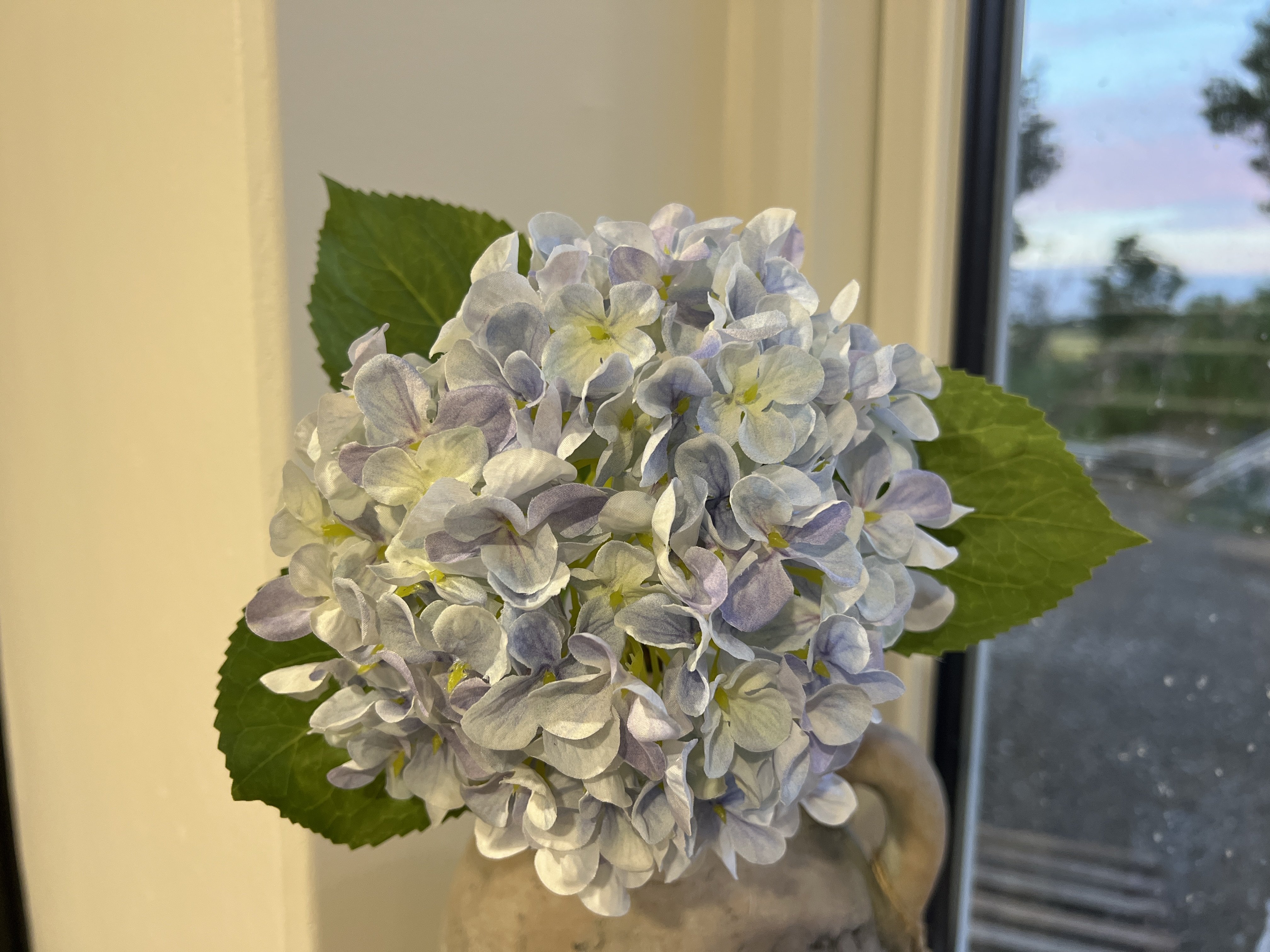 DEKO FLORALE, Kunstig hortensia, 44 cm, bl