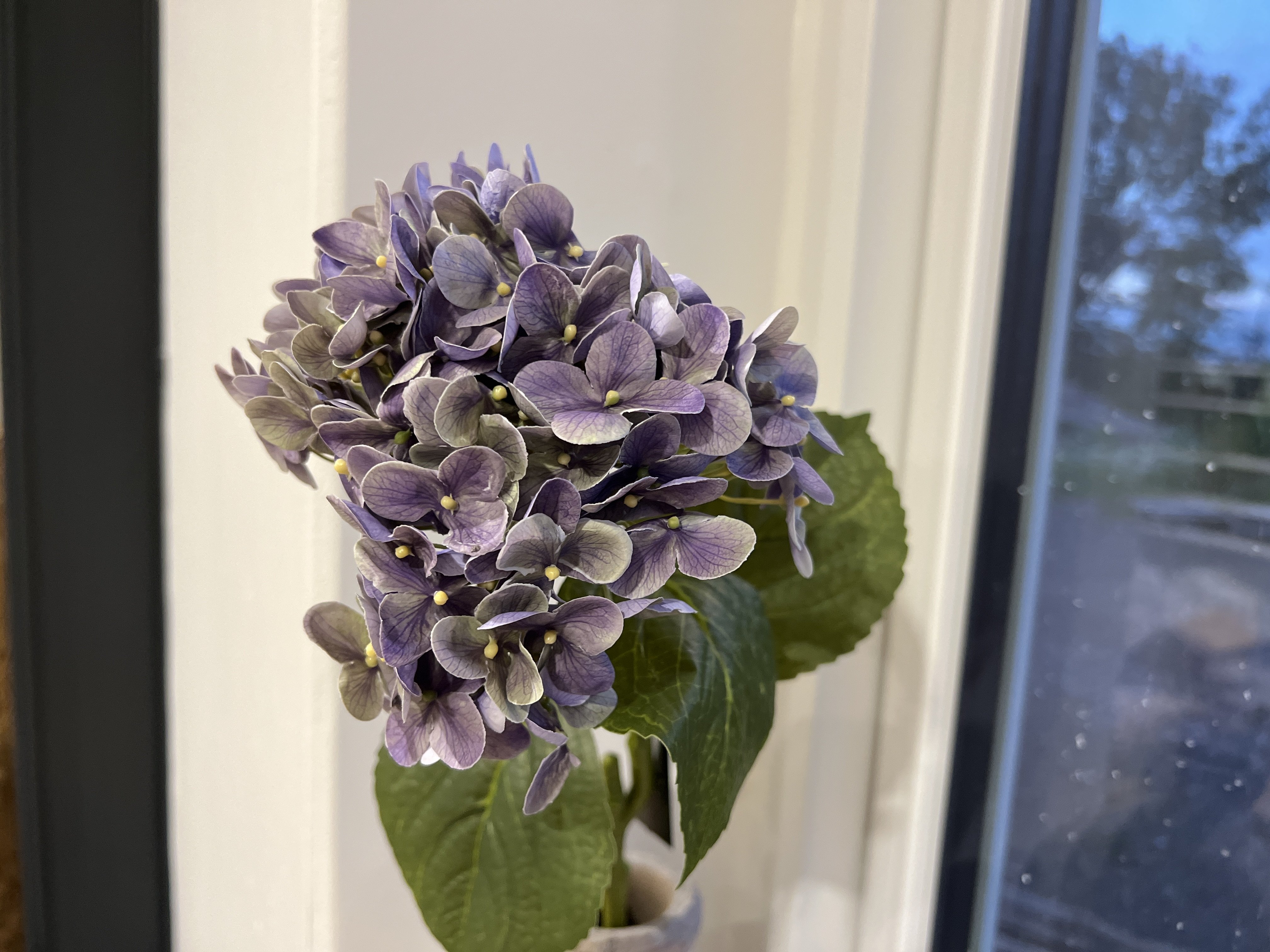 DEKO FLORALE, Kunstig hortensia, 64 cm., Lilla