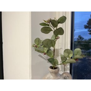 DEKO FLORALE, Gren med blade og rdlig br, 61cm