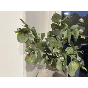 DEKO FLORALE, Gren med blade og bllige br, 36cm